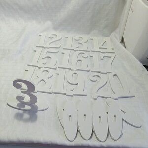 Wooden numbers and shapes for DIY projects or children's parties Can be painted
